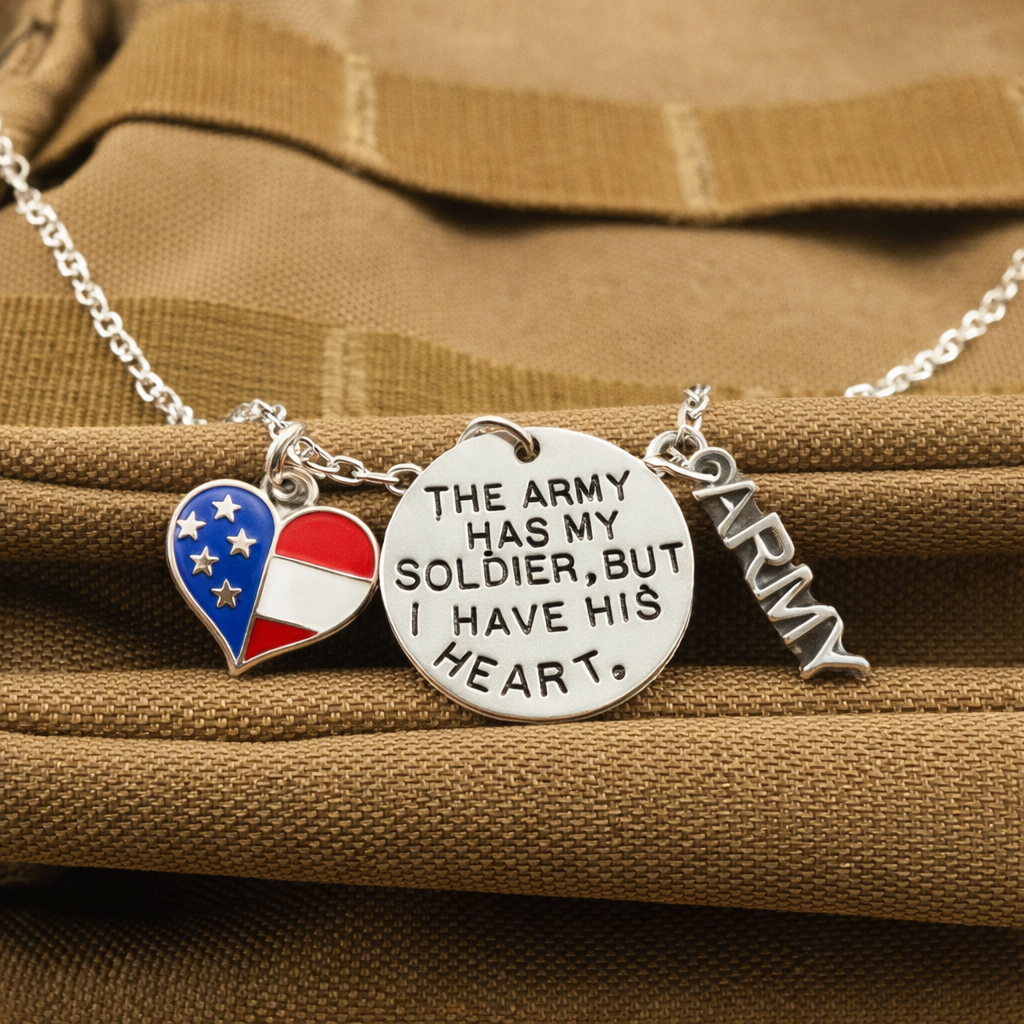 Army Heart Silver Necklace