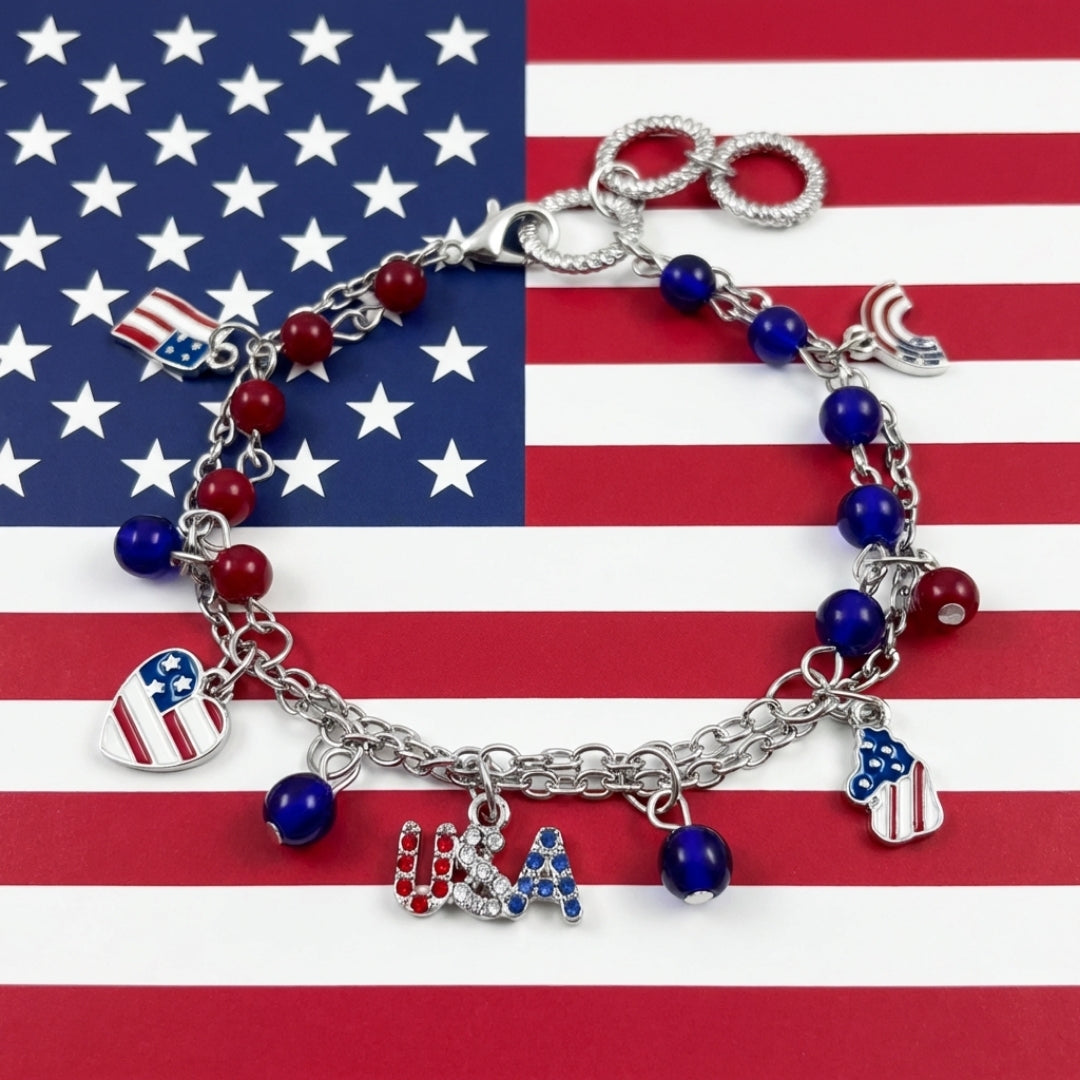 I Love the USA Charm Bracelet
