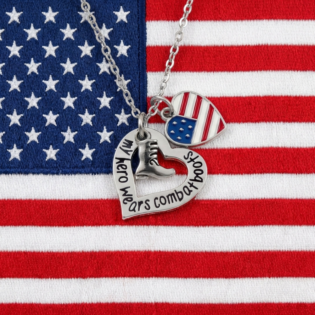 My Superhero Wears Combat Boots Necklace