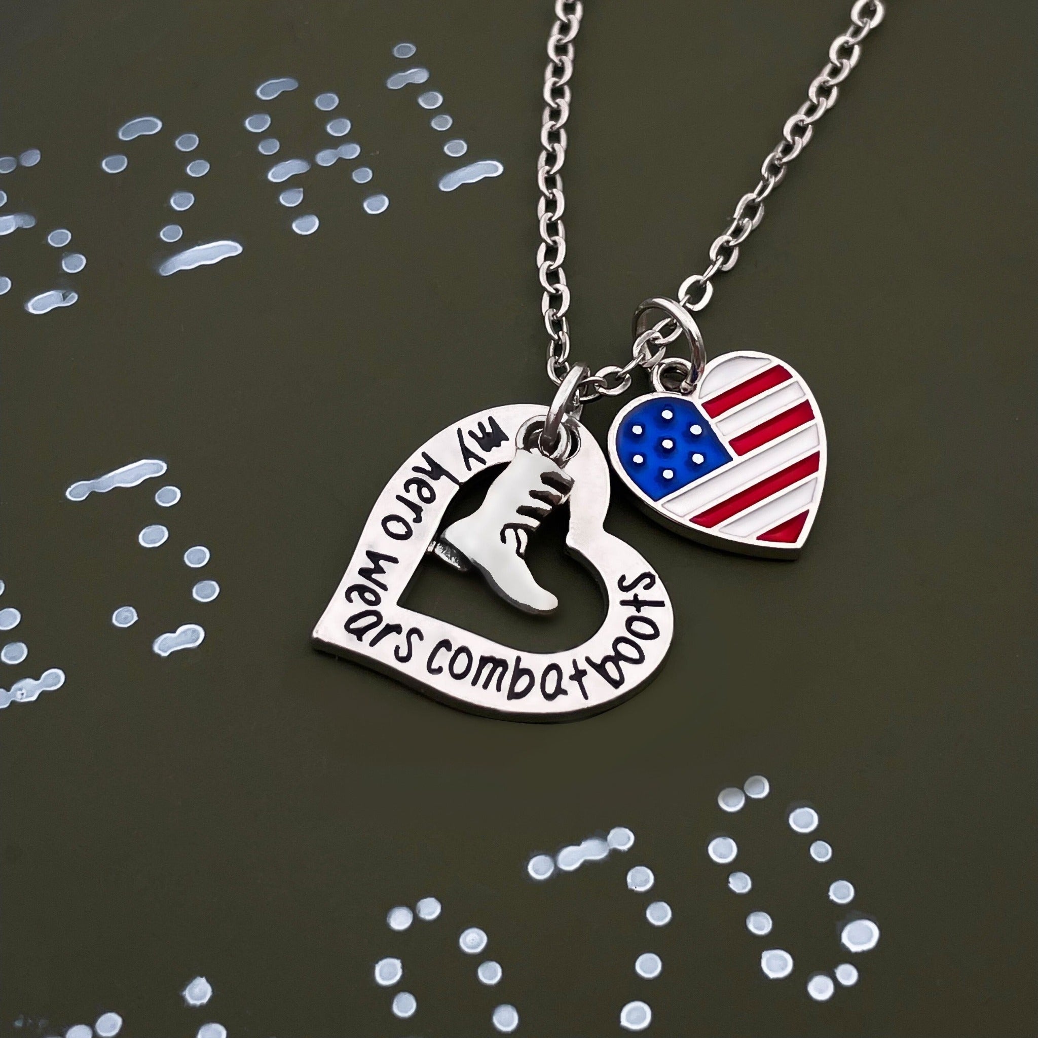 My Superhero Wears Combat Boots Necklace