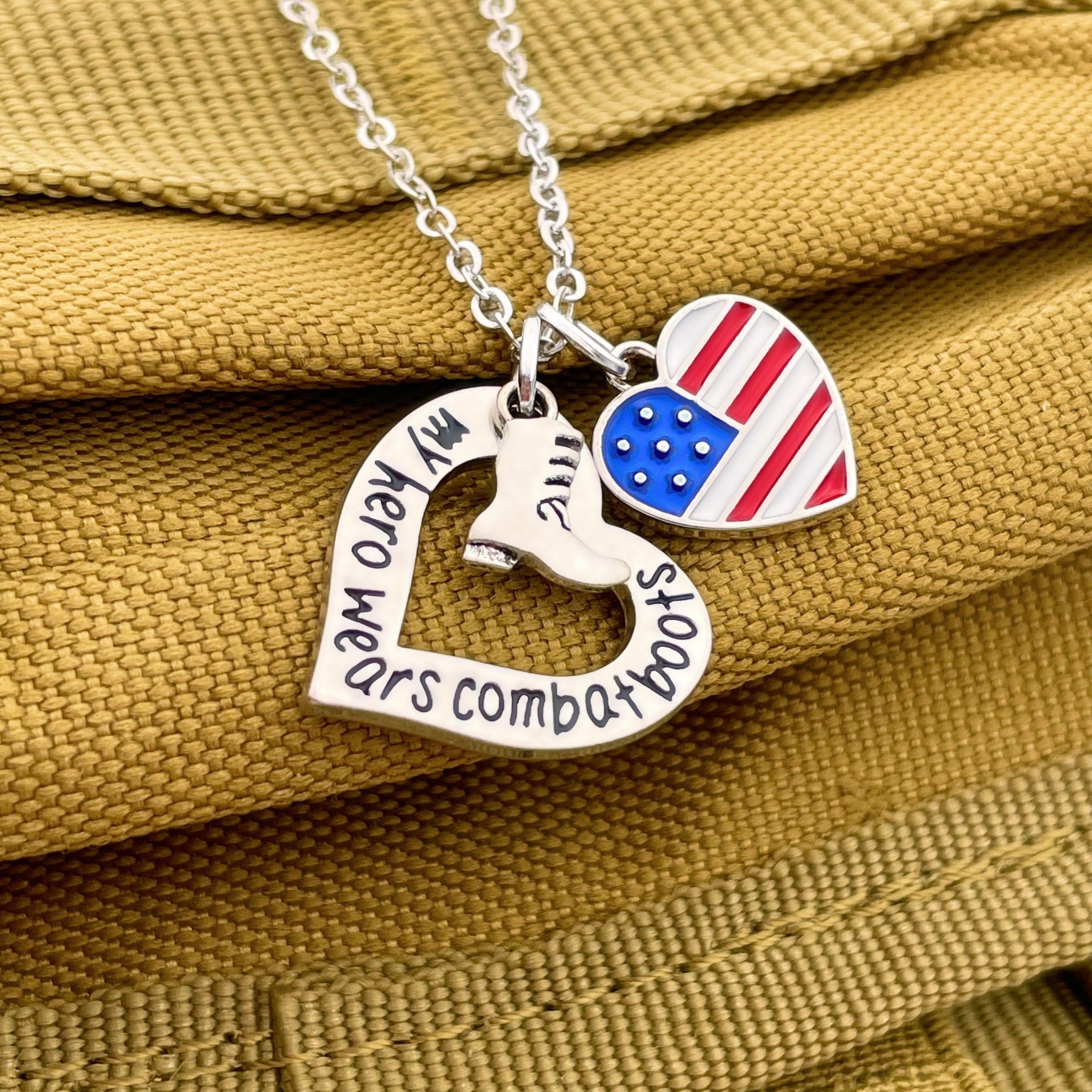 My Superhero Wears Combat Boots Necklace