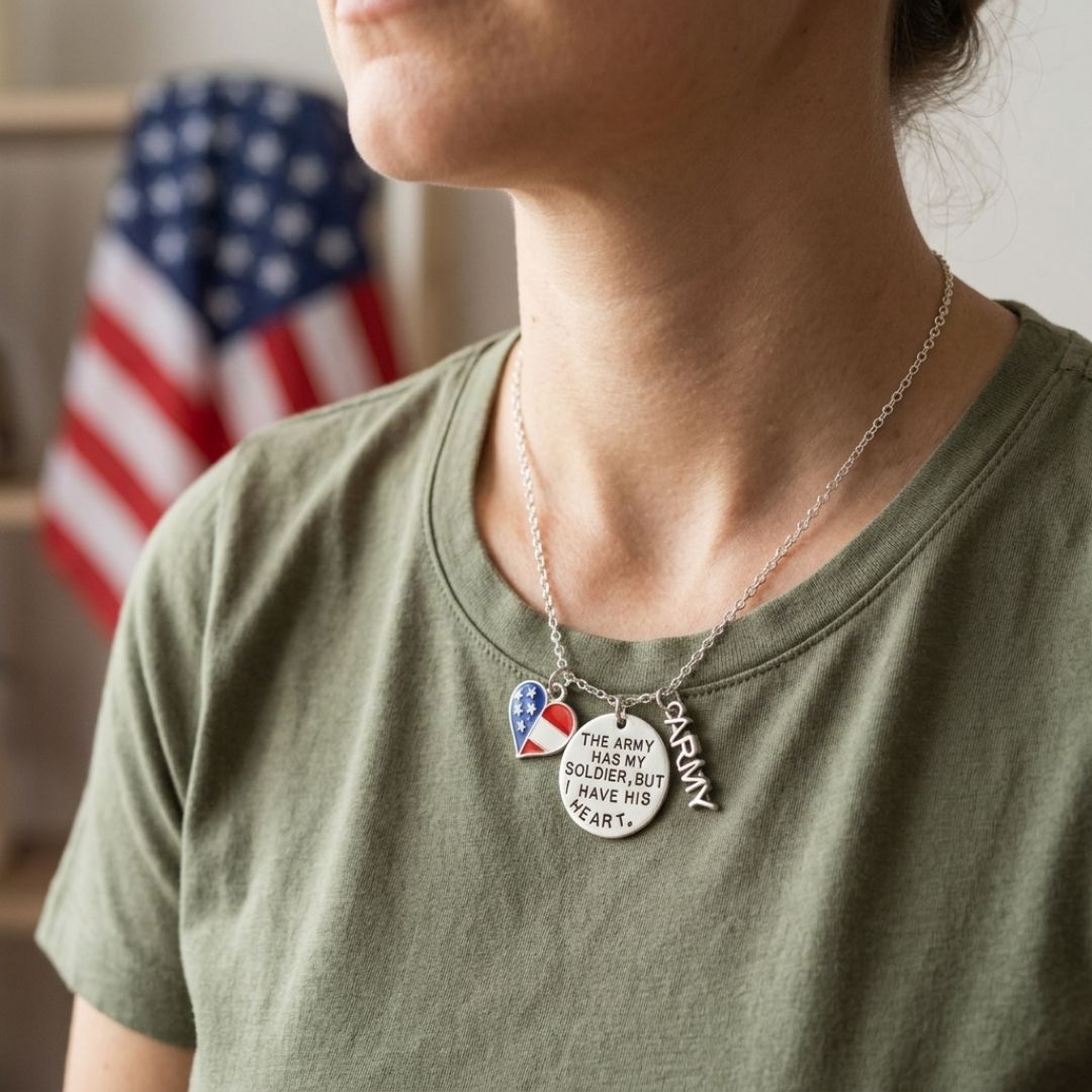 Army Heart Silver Necklace