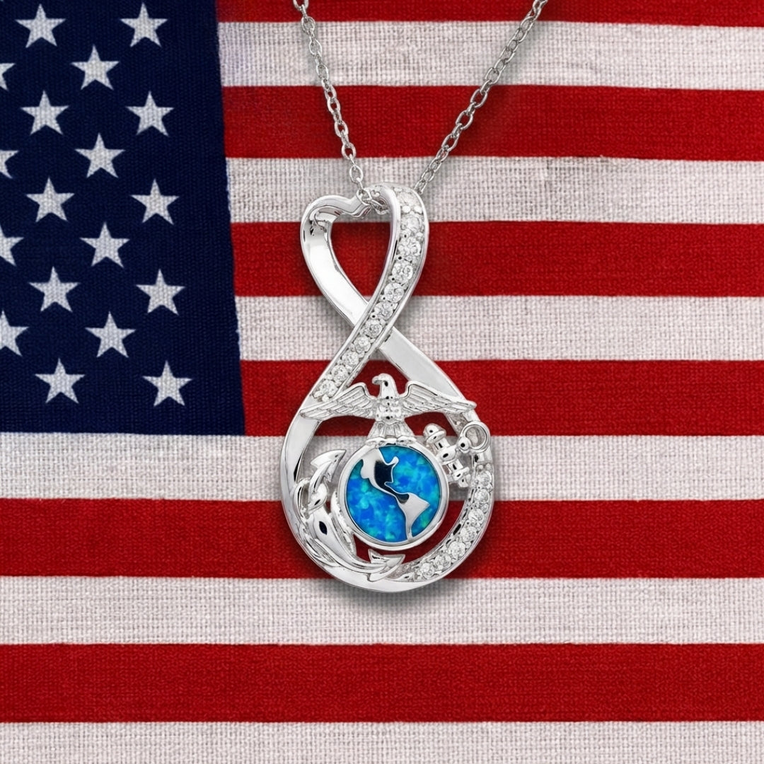 Marines Forever Infinity Necklace