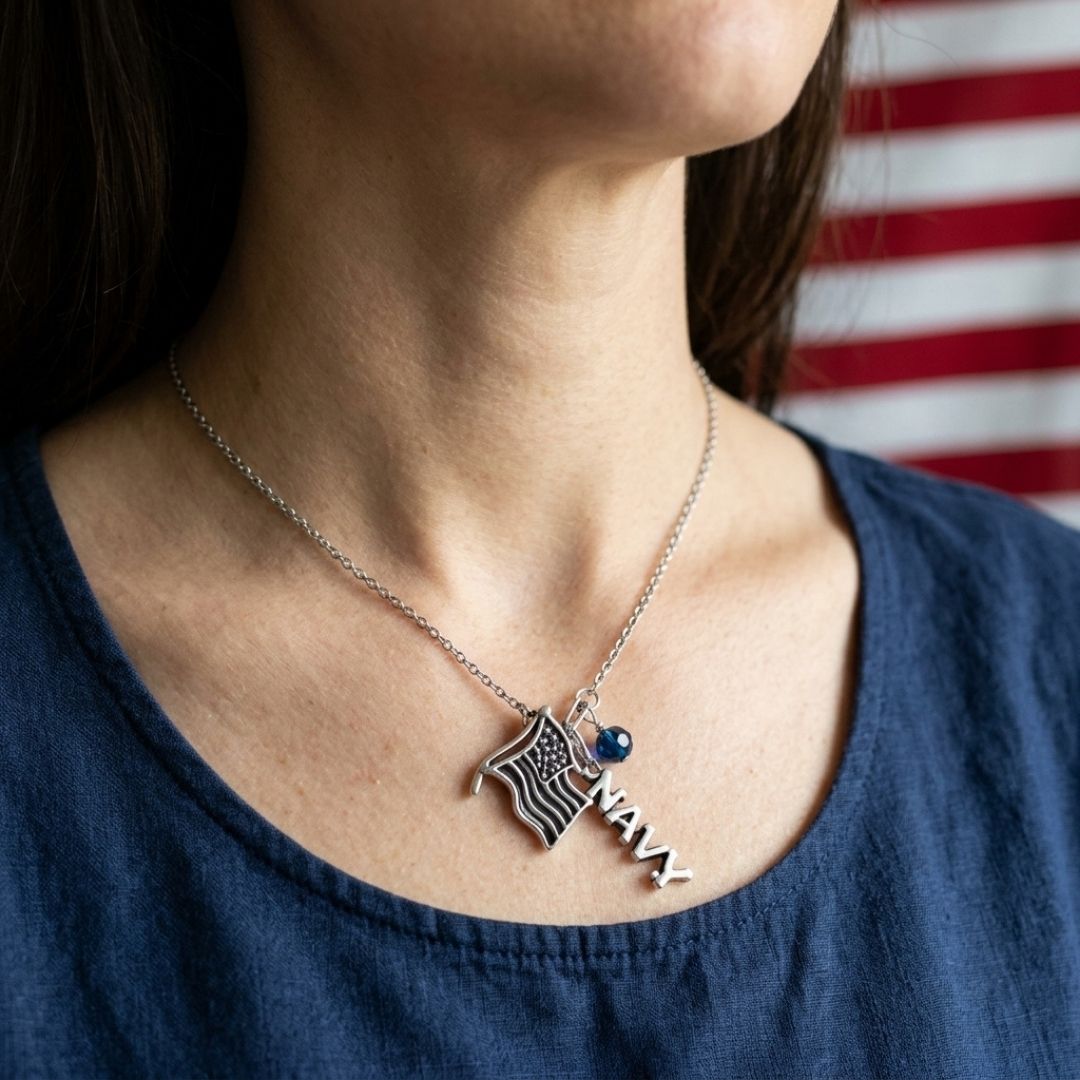 American Flag & Navy Necklace