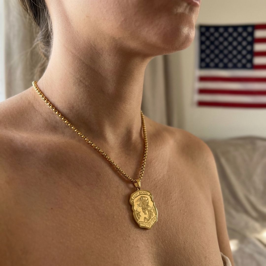 Saint Michael Badge Necklace