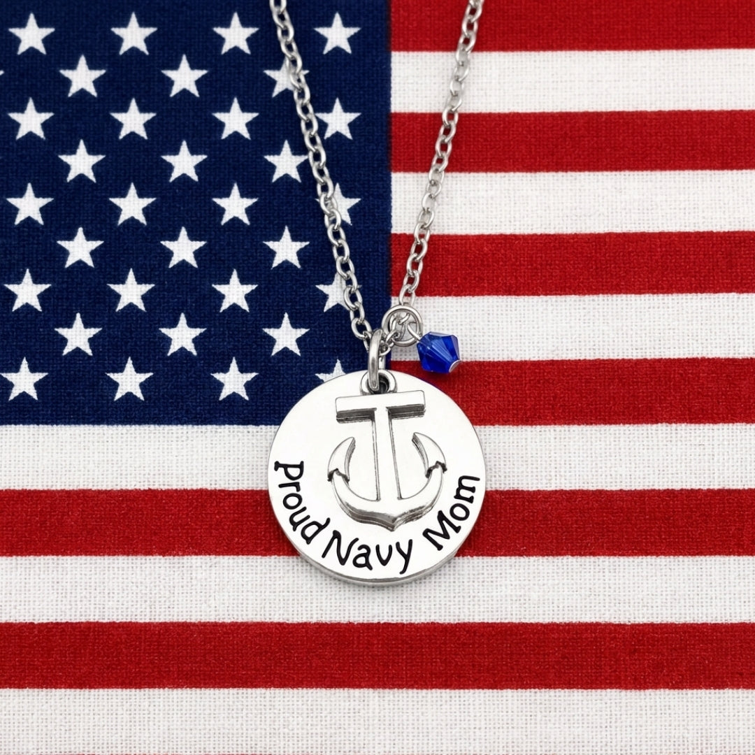 Proud Navy Mom Necklace
