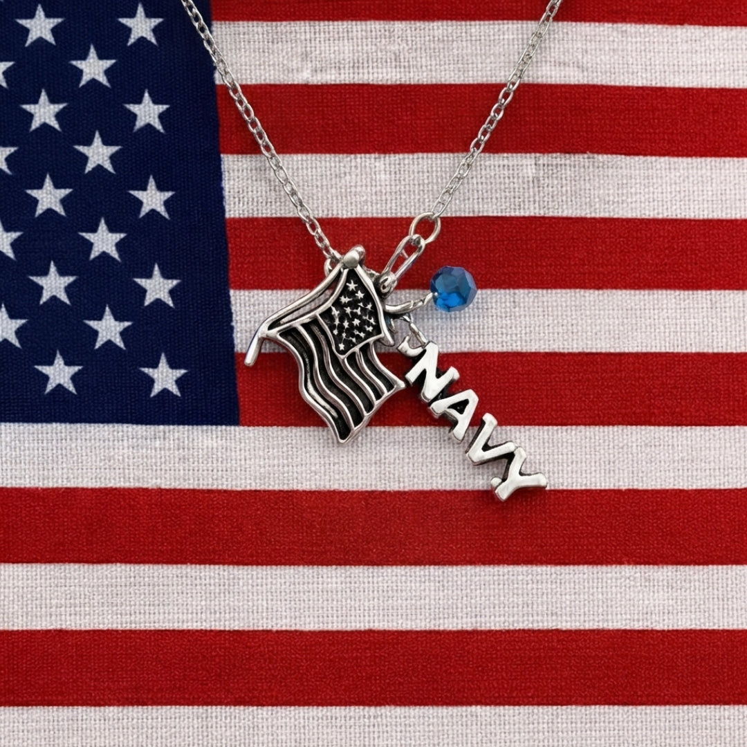 American Flag & Navy Necklace