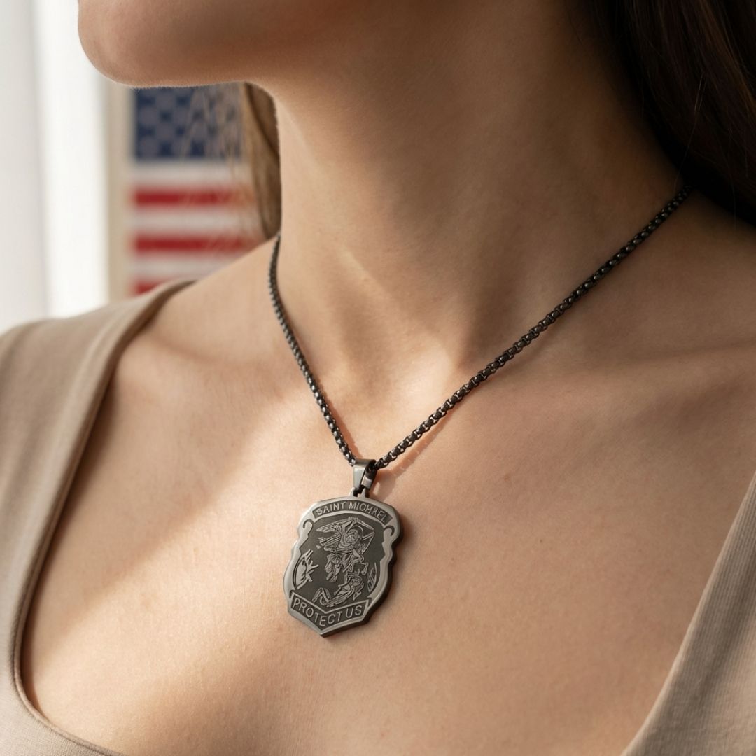 Saint Michael Badge Necklace