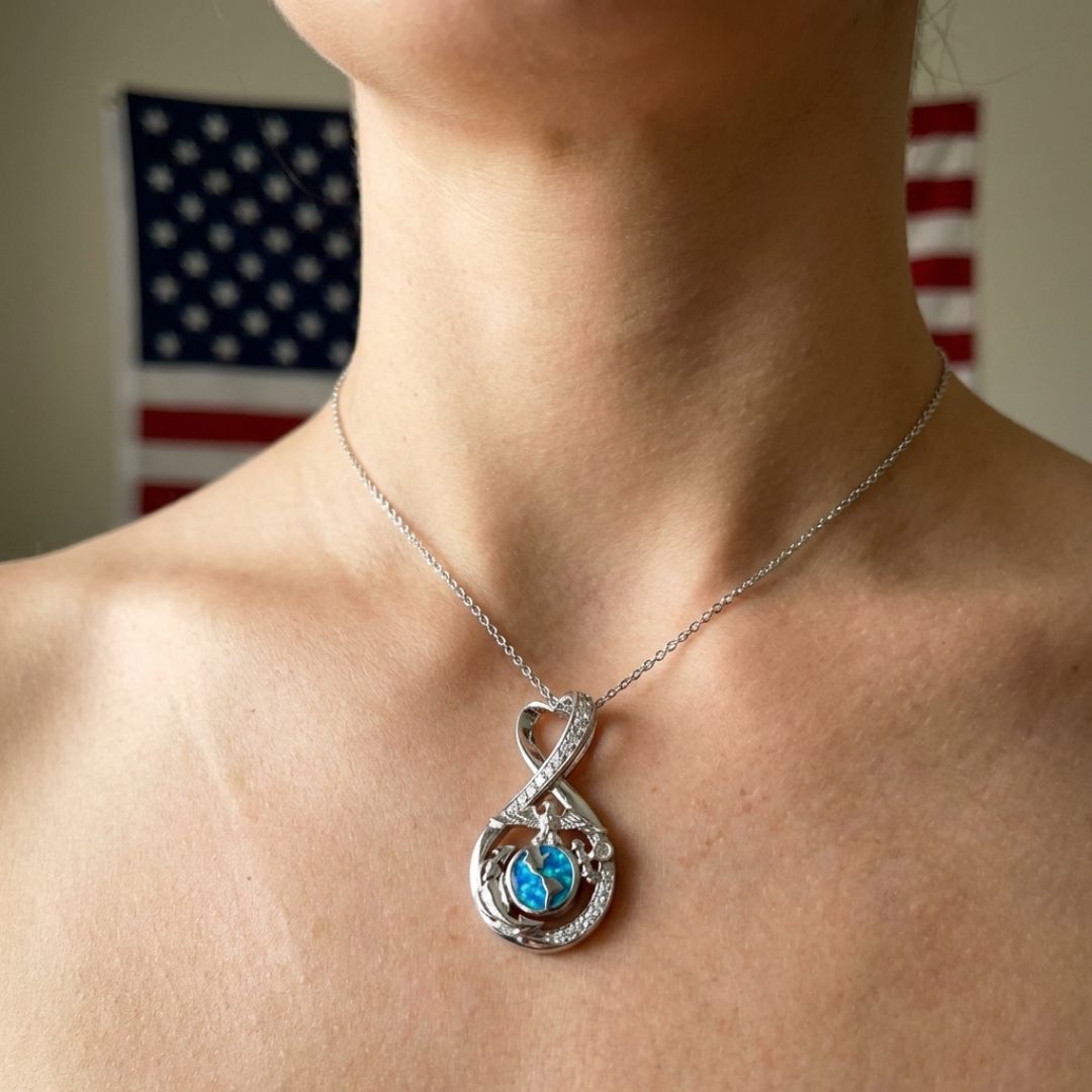 Marines Forever Infinity Necklace