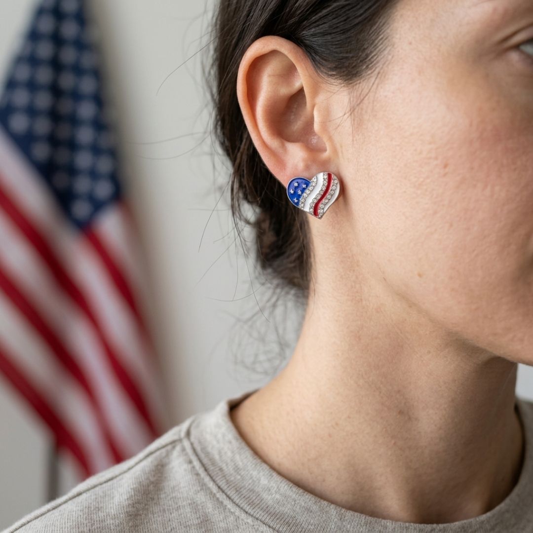 American Heart Stud Earrings