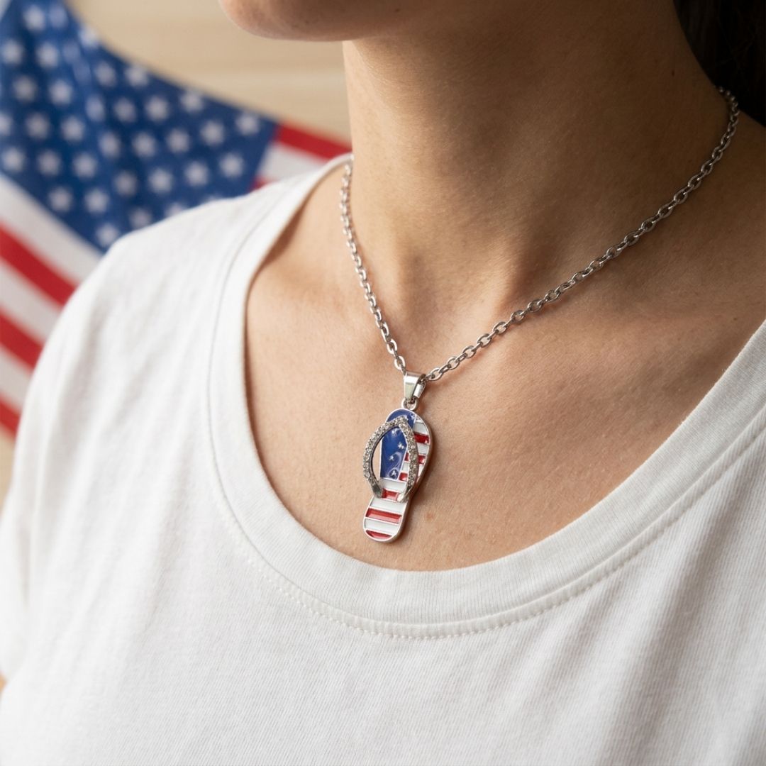 American Flip Flop Necklace
