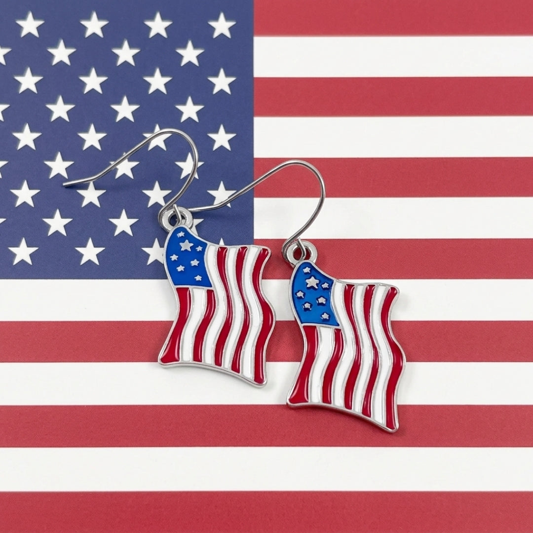 Adorable American Flag Earrings