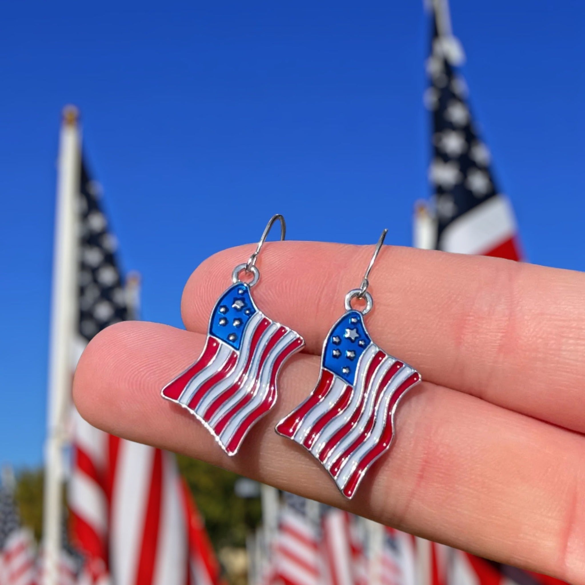 Adorable American Flag Earrings