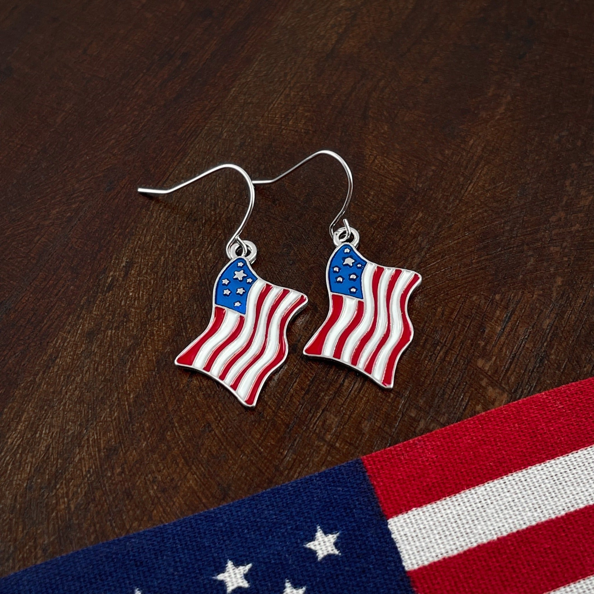 Adorable American Flag Earrings