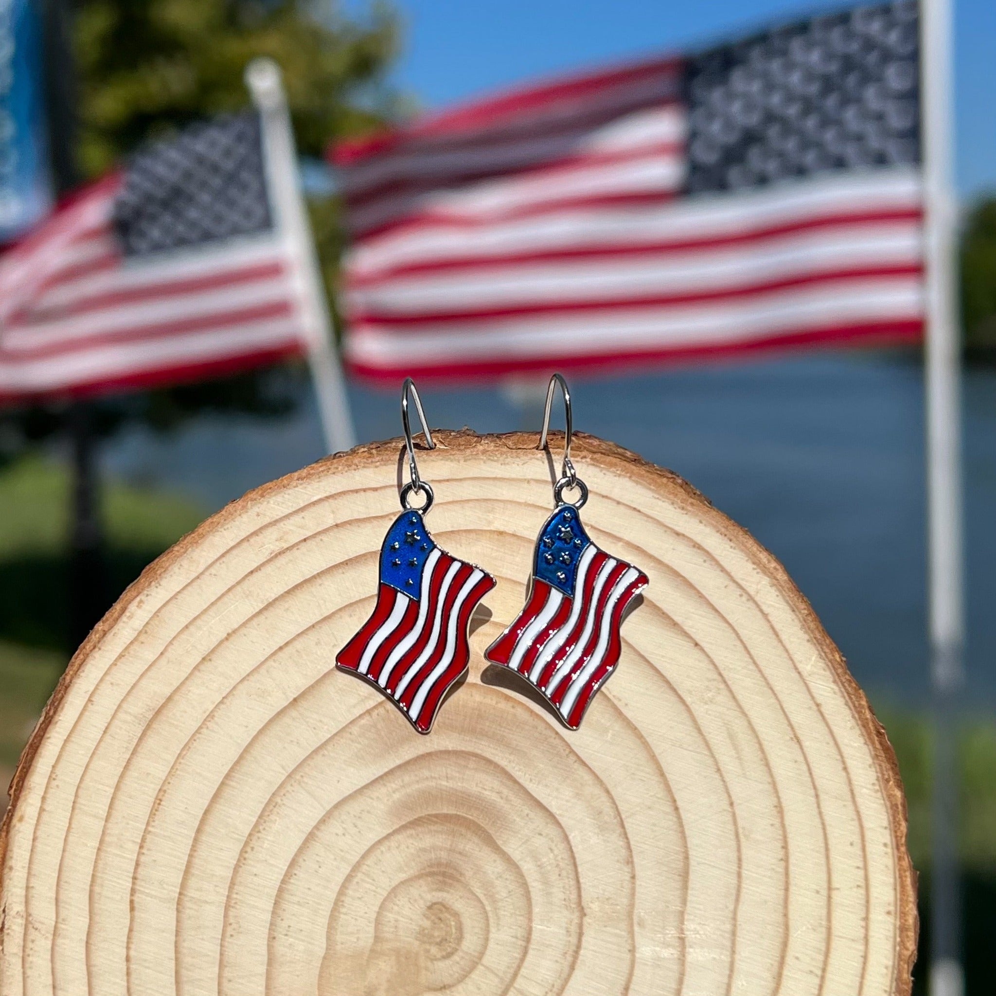 Adorable American Flag Earrings