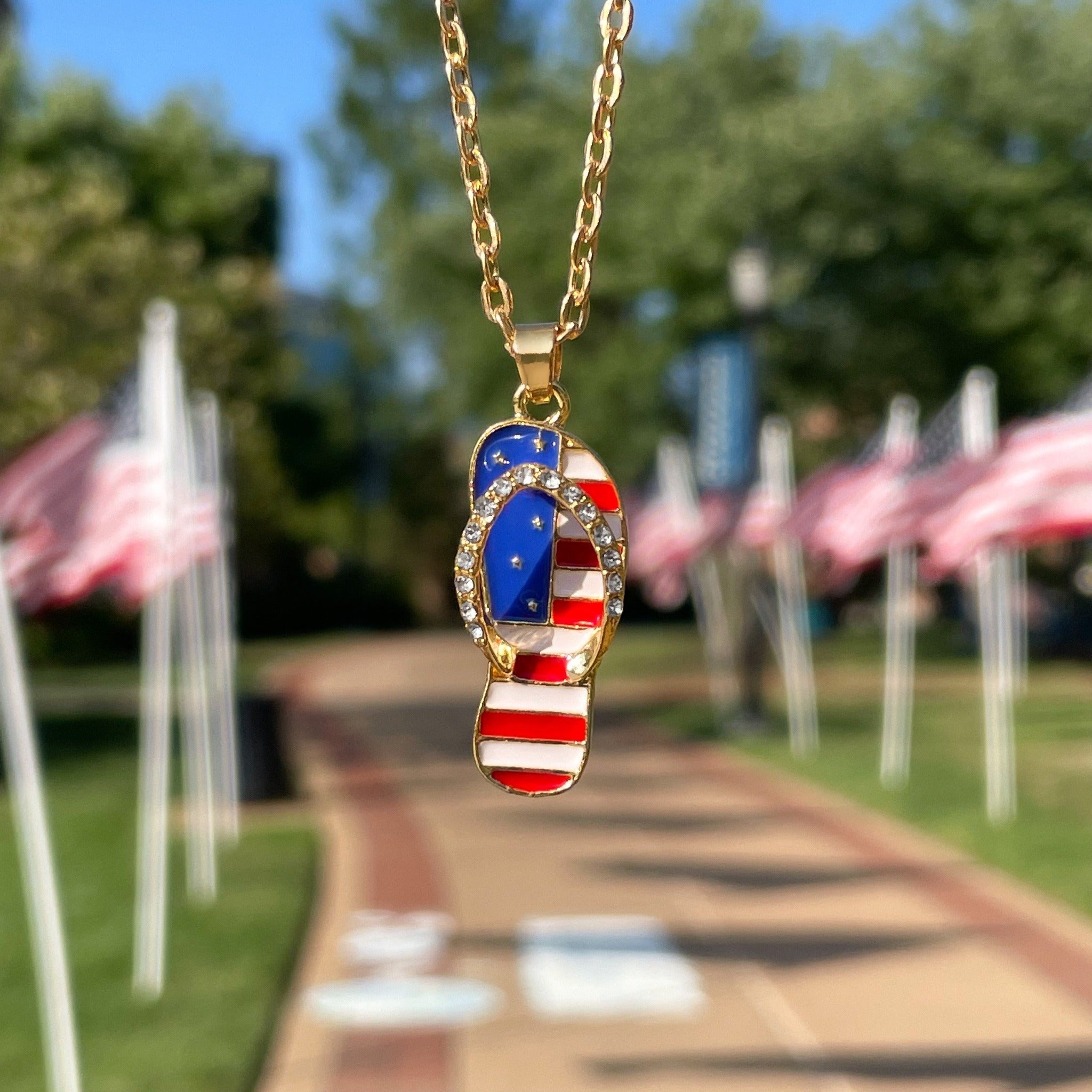 American Flip Flop Necklace