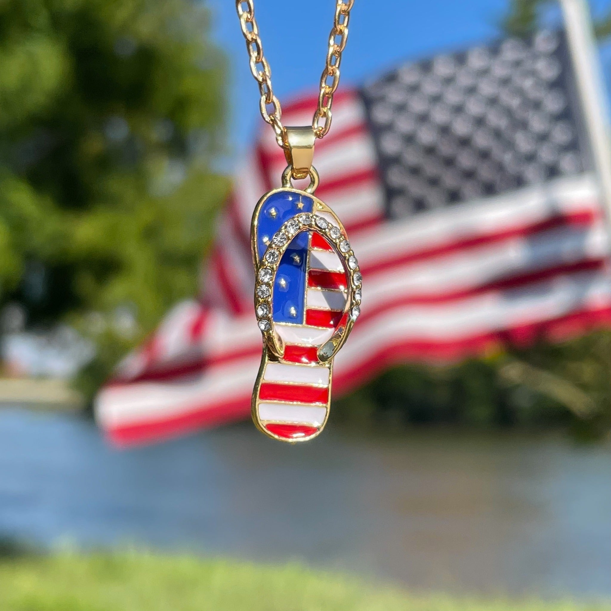 American Flip Flop Necklace