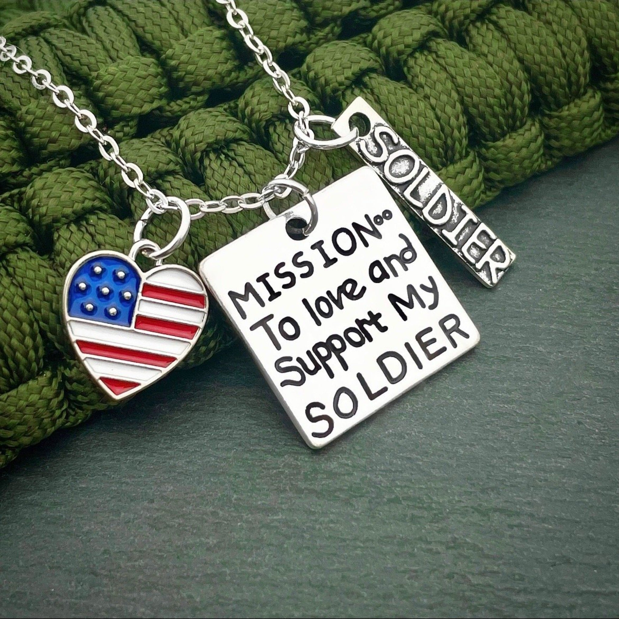 Love and Support My Soldier Necklace