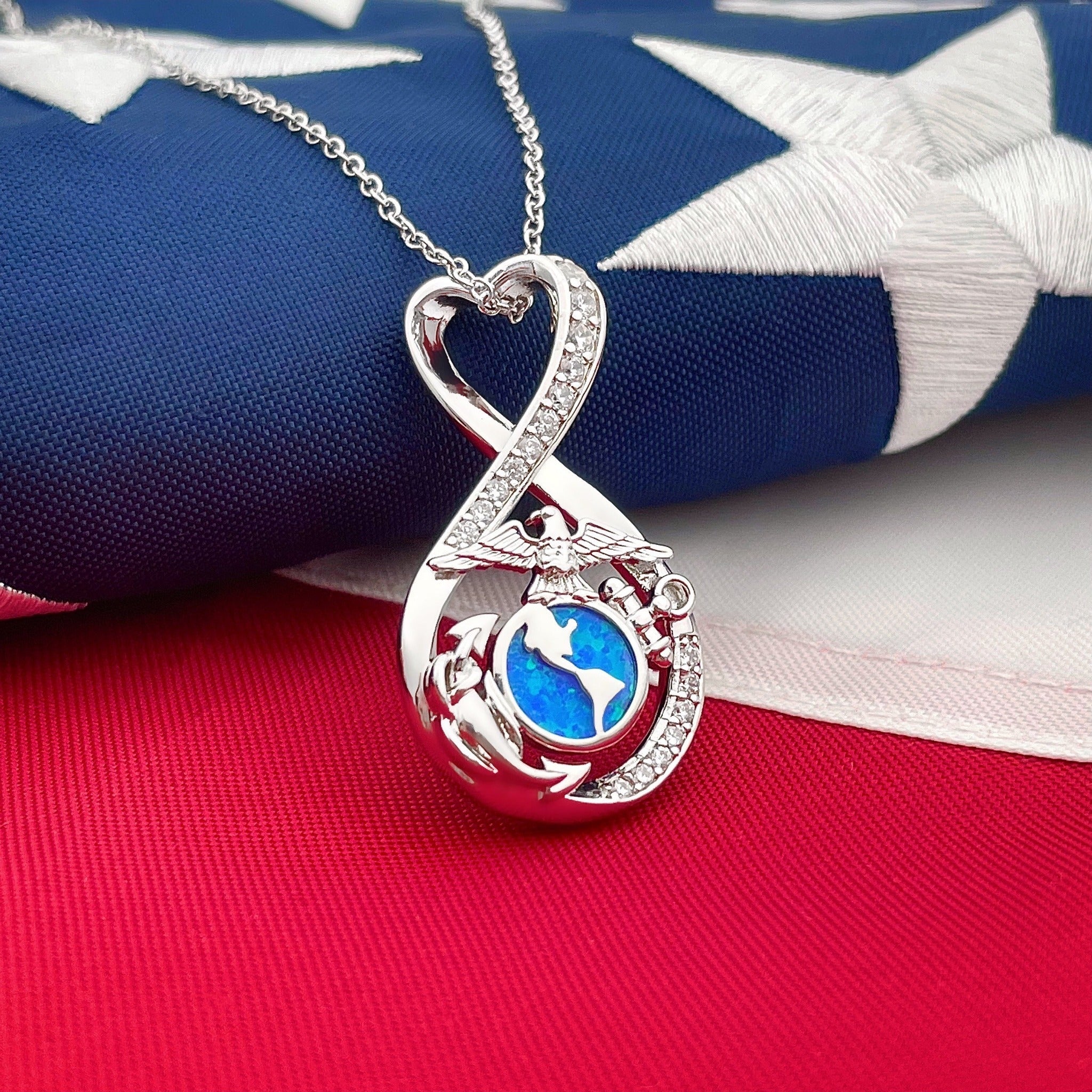Marines Forever Infinity Necklace