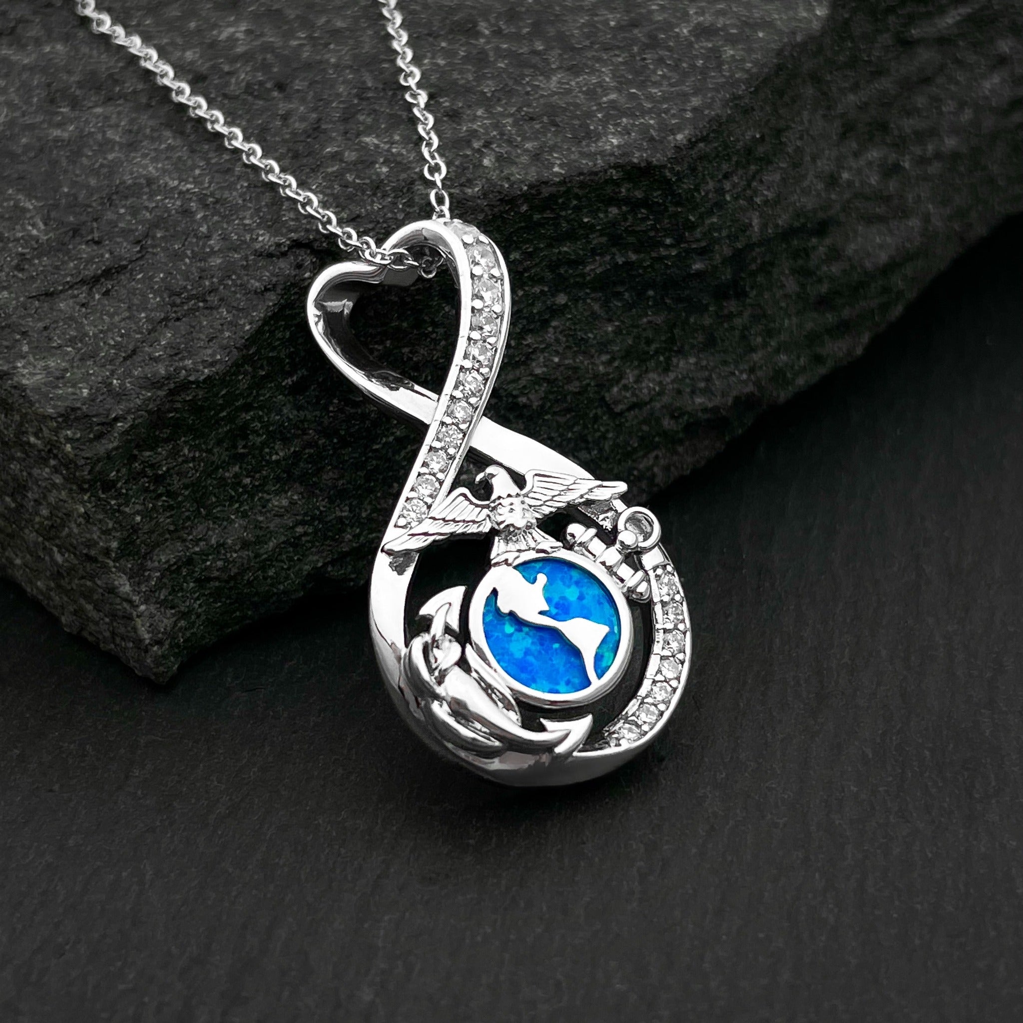 Marines Forever Infinity Necklace