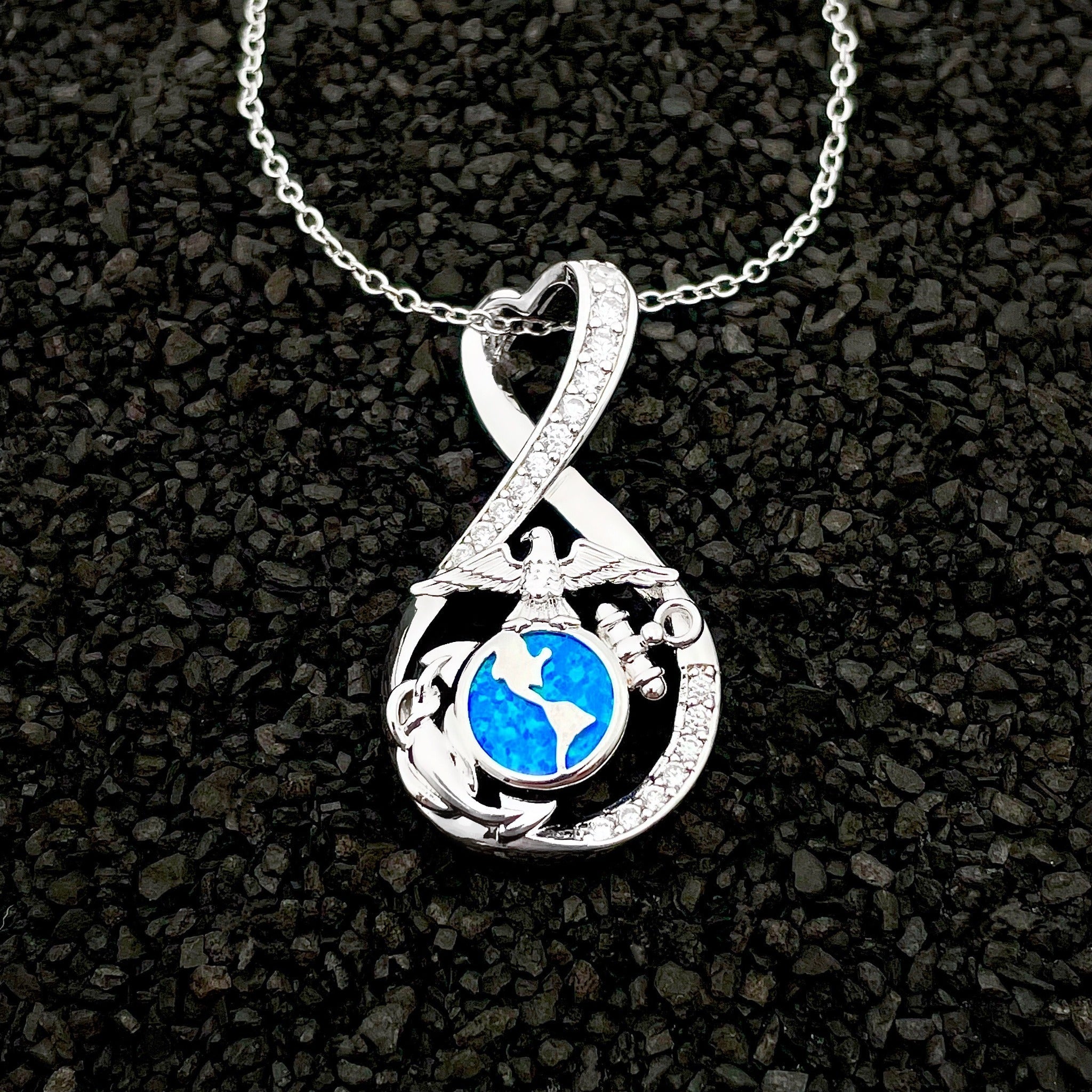 Marines Forever Infinity Necklace