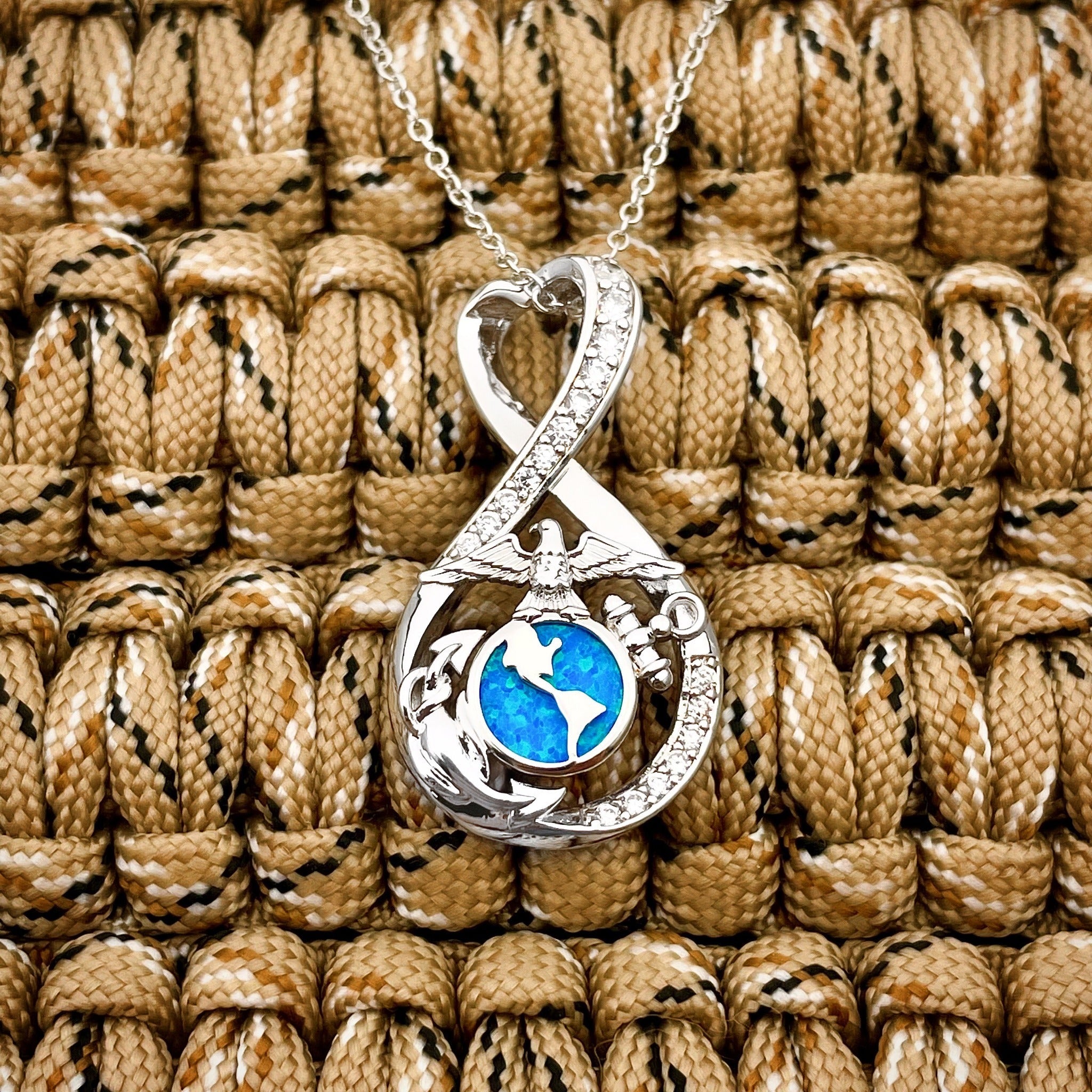 Marines Forever Infinity Necklace