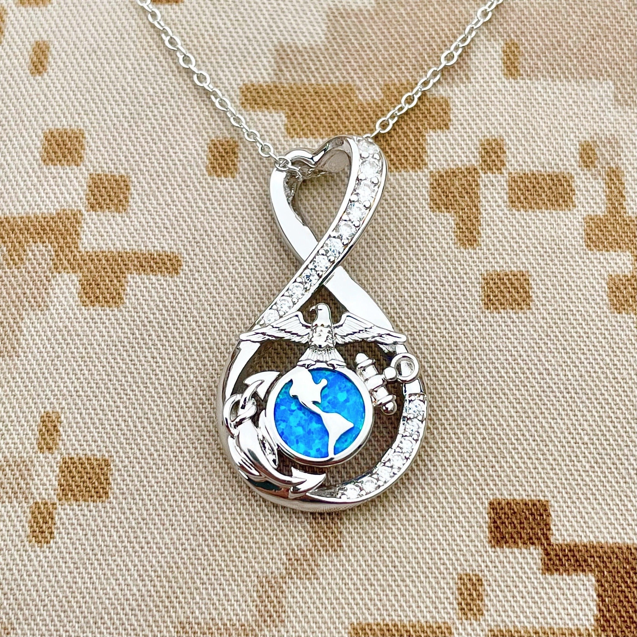 Marines Forever Infinity Necklace