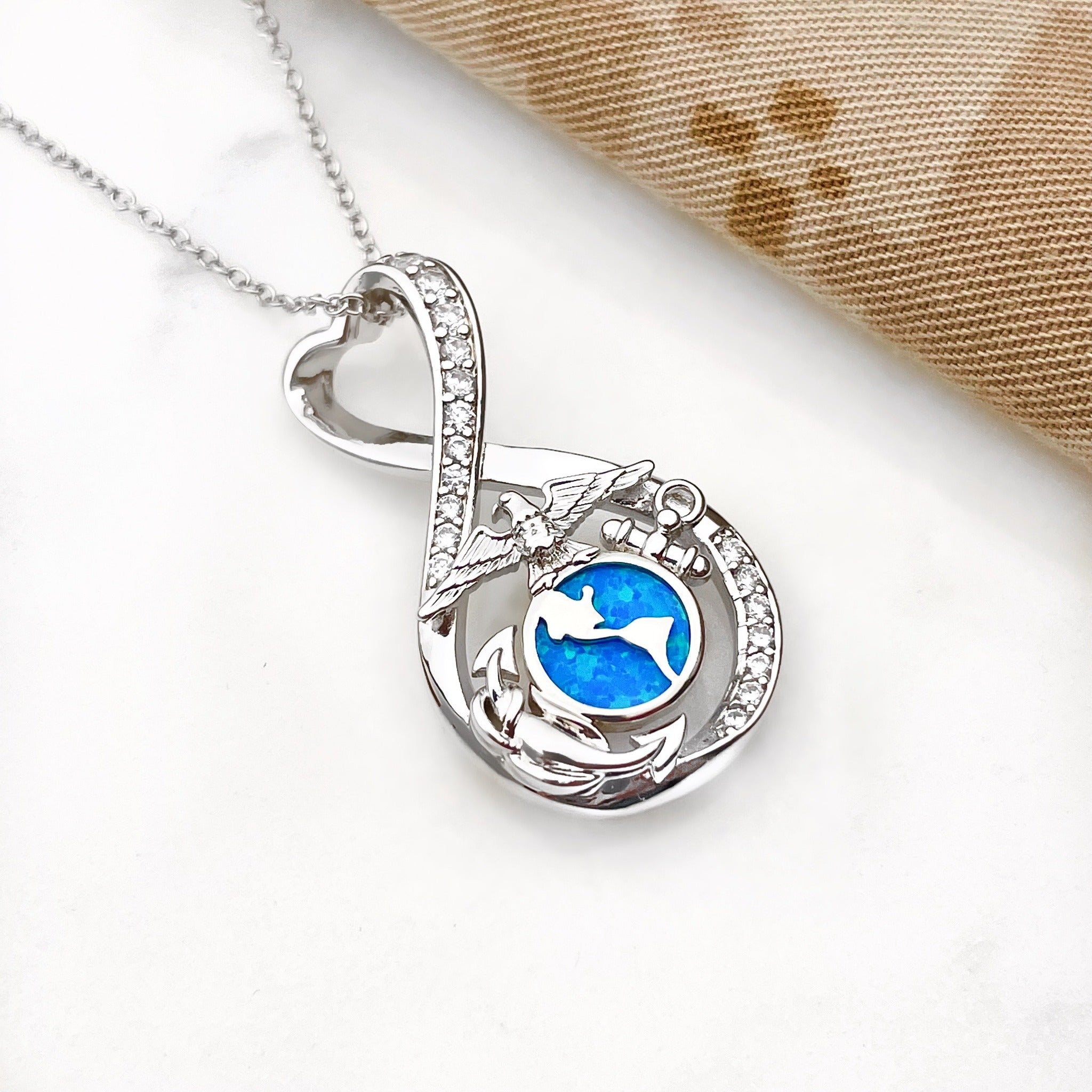 Marines Forever Infinity Necklace
