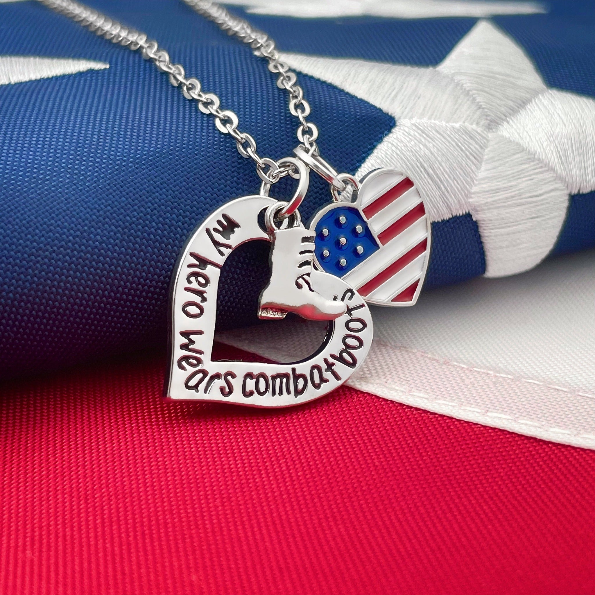 My Superhero Wears Combat Boots Necklace