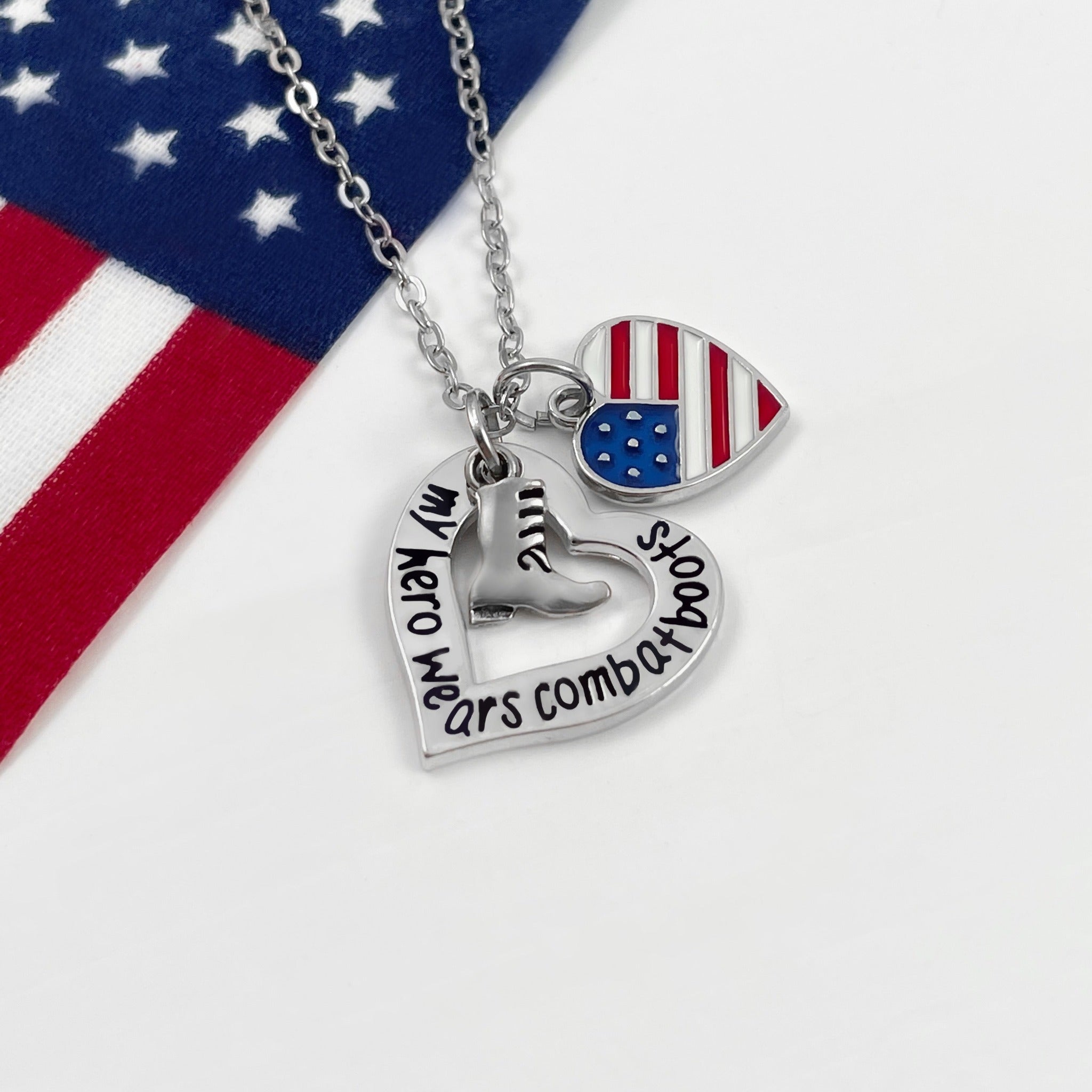 My Superhero Wears Combat Boots Necklace