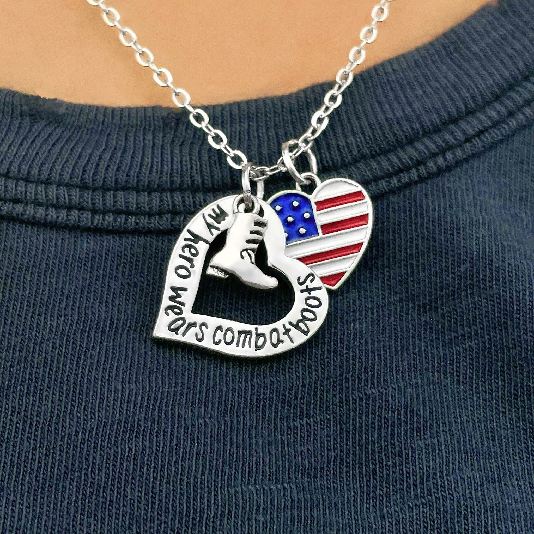 My Superhero Wears Combat Boots Necklace