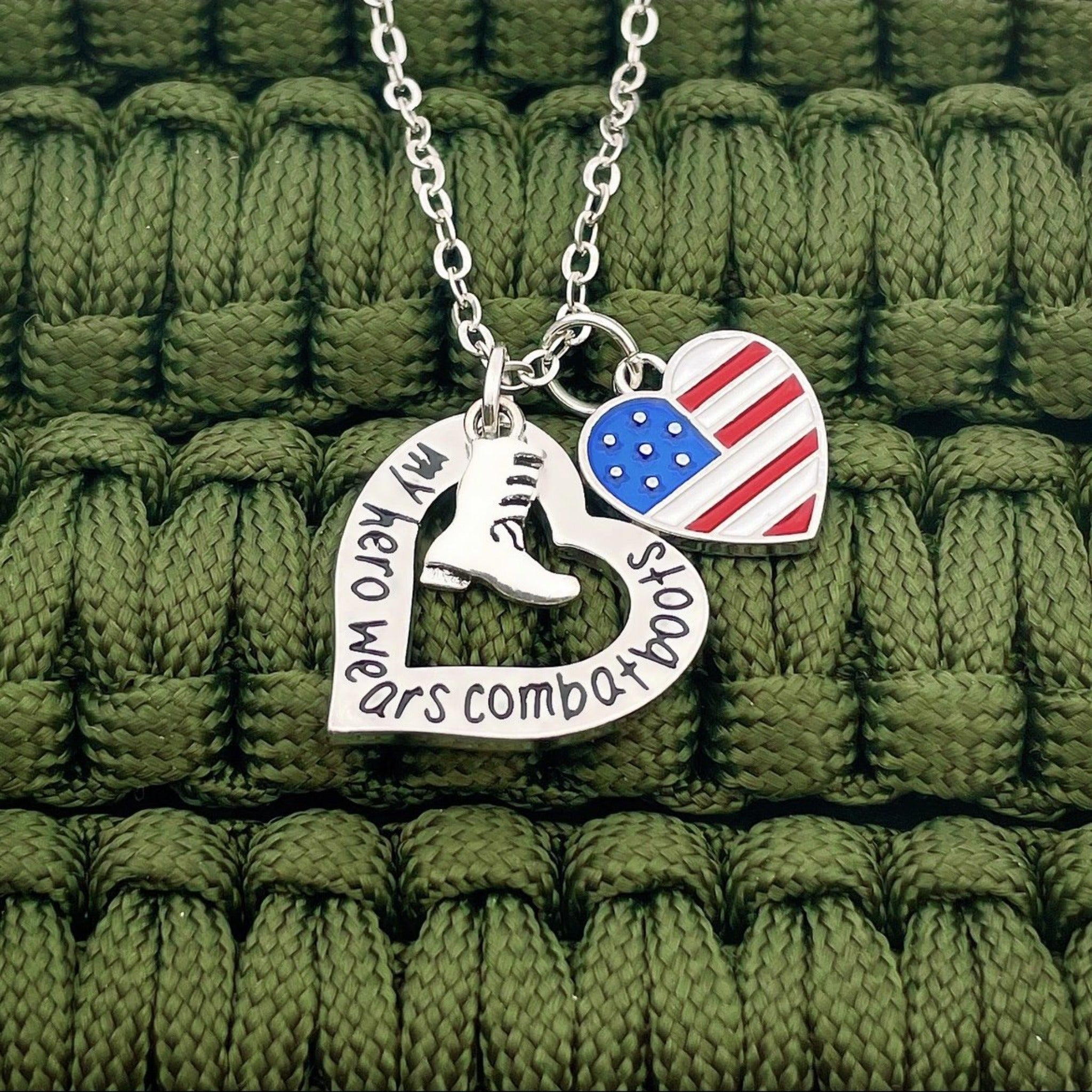 My Superhero Wears Combat Boots Necklace
