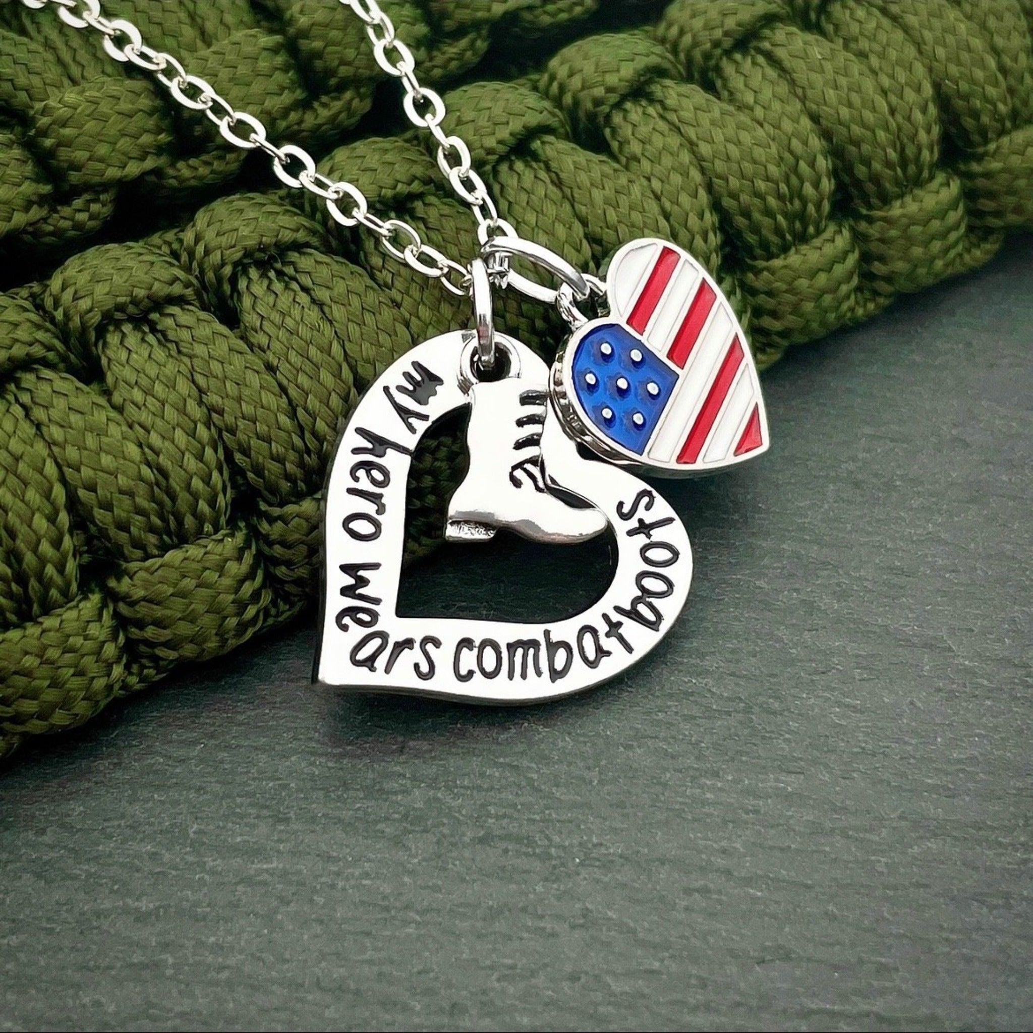 My Superhero Wears Combat Boots Necklace