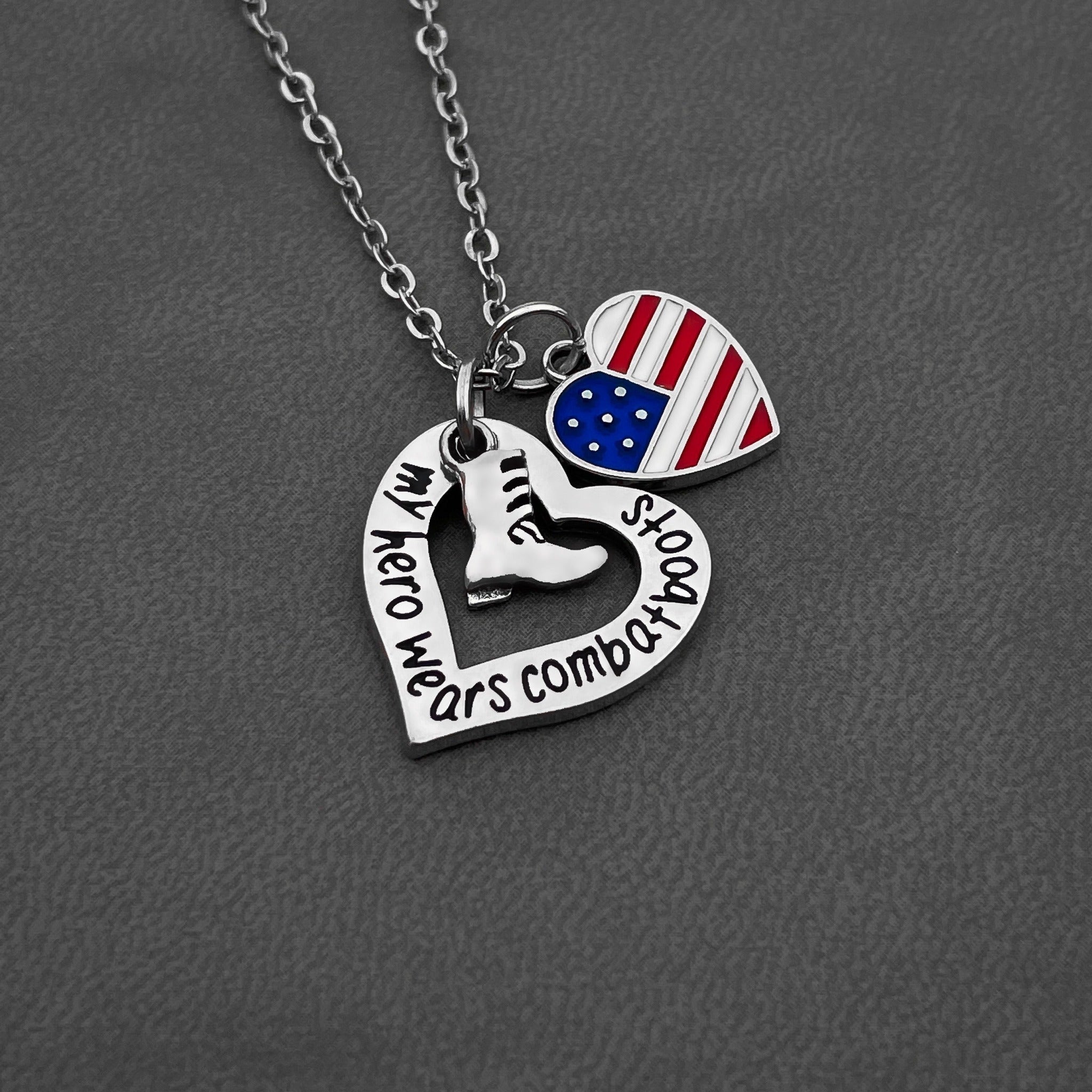 My Superhero Wears Combat Boots Necklace