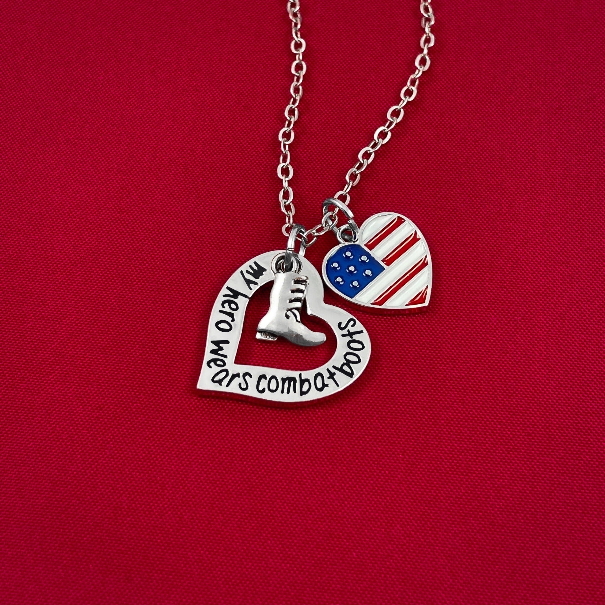 My Superhero Wears Combat Boots Necklace