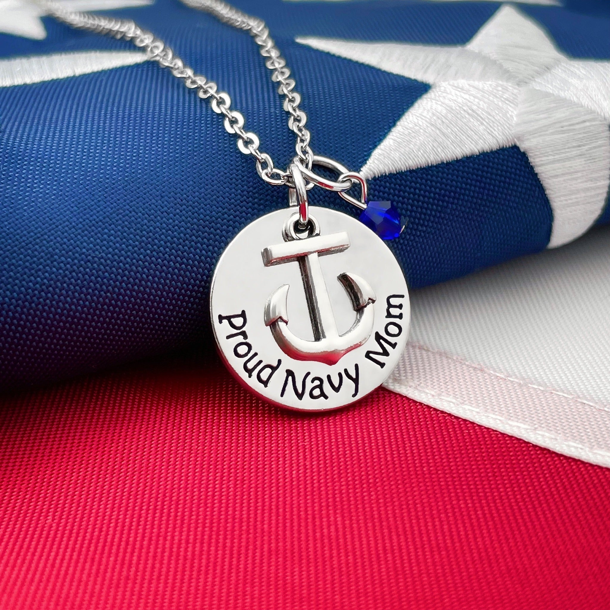 Proud Navy Mom Necklace